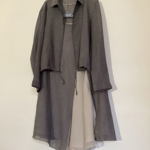 Toni Gard women's set transparent cropped jacket and asymmetric skirt like new