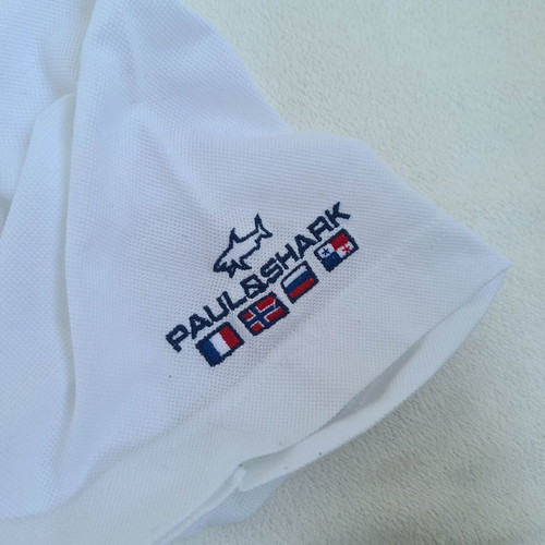 Paul & Shark Yachting men's polo shirt 1/4 zip XXL, white