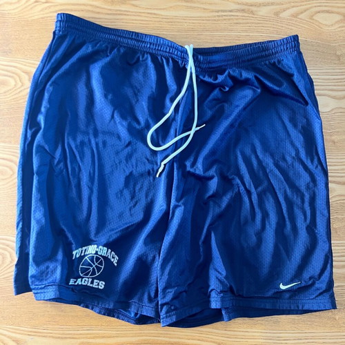 Nike vintage mesh basketball shorts XXL used, navy Totino-Grace Eagles