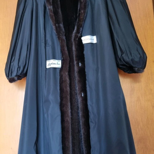 Mink fur coat single-piece handmade like new, black