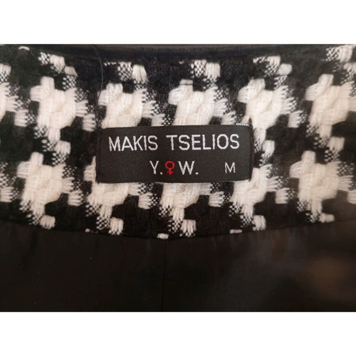 Makis Tselios Fashion women's jacket like new, black and white houndstooth, size M