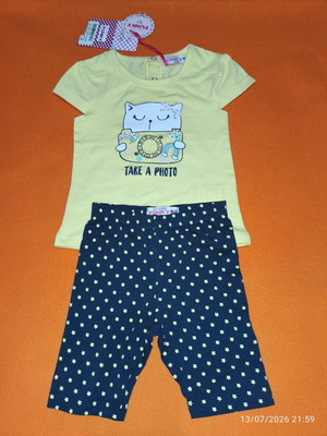 Baby girl summer set 9 months new, Funky cotton blend