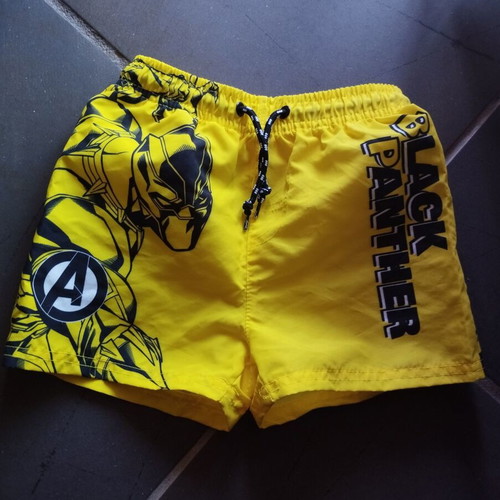 Boys' swimsuit 4 years like new, Black Panther design, yellow
