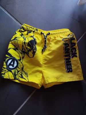 Boys' swimsuit 4 years like new, Black Panther design, yellow