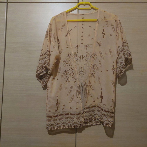 Beige brown kimono tunic like new, size Small/Medium