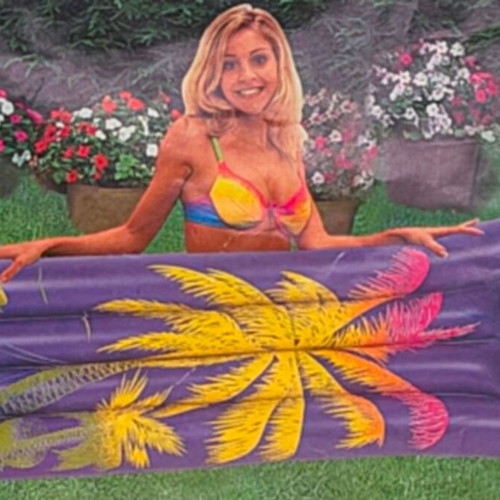 Vintage 1980 Inflatable Beach Mattress unused, 183 x 68 cm