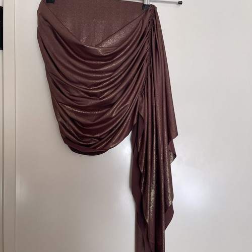 Metallic shimmer asymmetric skirt, size S
