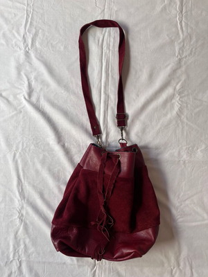 Suede and leather crossbody bag red, like new