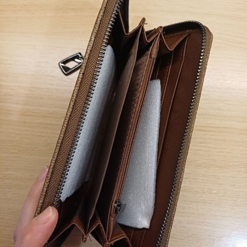 Wallet brown new with chain and multiple compartments