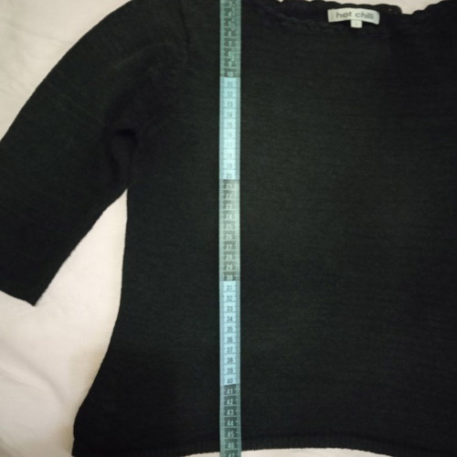 Hot chilli thin summer knitted blouse black medium used