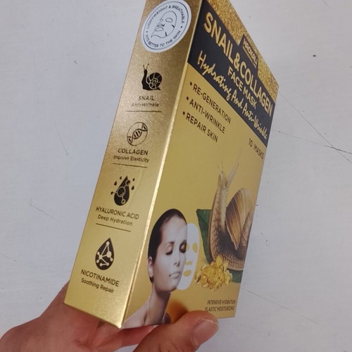 Face mask new, pack of 10, collagen and snail