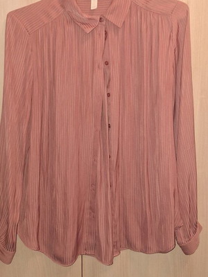 H&M Shirt dusty pink with faint grey stripes like new