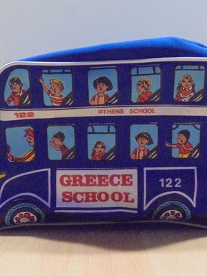 Paxos παλιά σχολική τσάντα ώμου σε σχήμα σχολικού λεωφορείου μεταχειρισμένη