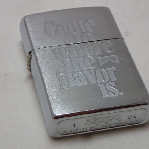 Zippo Marlboro Flavor Lighter used, vintage 2002 double-sided