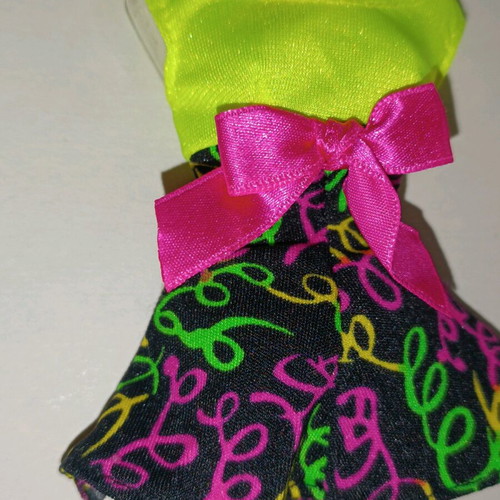 Vintage Barbie dress like new with neon colors and 90s pattern