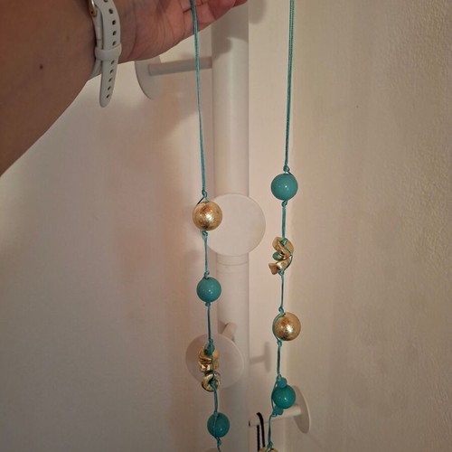 Necklace new with turquoise and gold stones