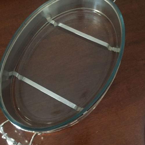 Luxury Silver-Plated Serving Dish with Integrated Pyrex Ovenproof Insert like new