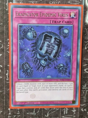 Eradicator Epidemic Virus card like new with Ultra Pro protective sleeve