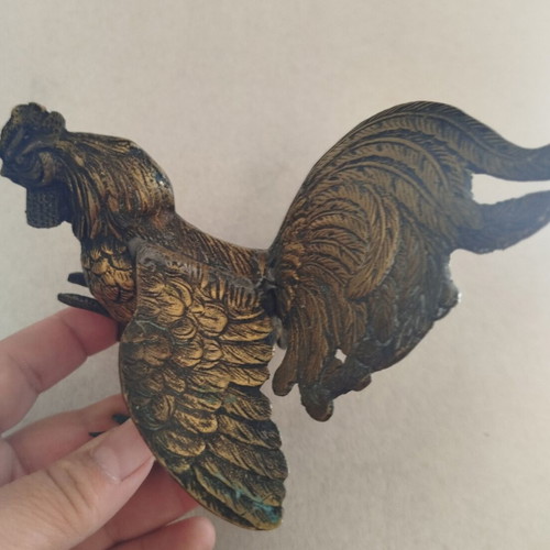 Vintage brass rooster used, decorative