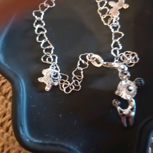 Silver children's bracelet like new with 925 stamp and dog charms