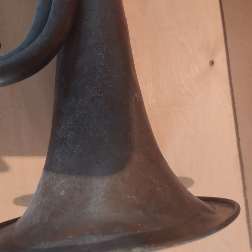 Old brass wind instrument used, decorative