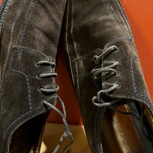 GANT suede shoes used, brown with blue stitching, size 42