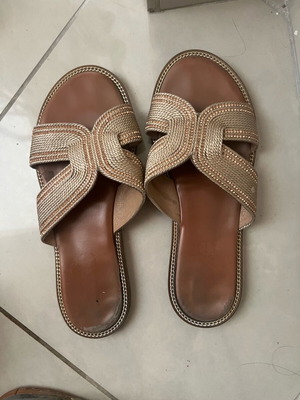 Tsakiris slippers like new, size 38, gold color