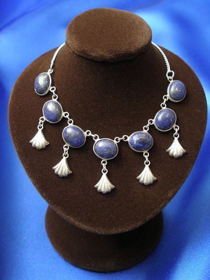 Fashion 925 silver necklace with lapis lazuli new