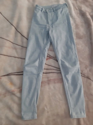 Παντελόνι τζιν Bershka μεταχειρισμένο, ψηλομέσο, No36, μπλε