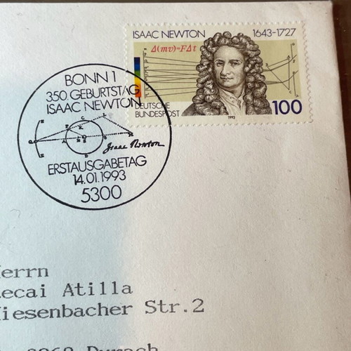 Φάκελος Isaac Newton First Day Cover σαν καινούργιο