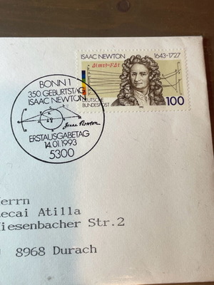 Φάκελος Isaac Newton First Day Cover σαν καινούργιο
