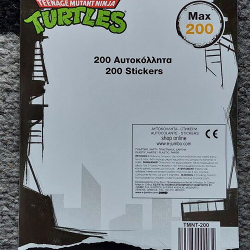 Teenage Mutant Ninja Turtles stickers new, pack of 200