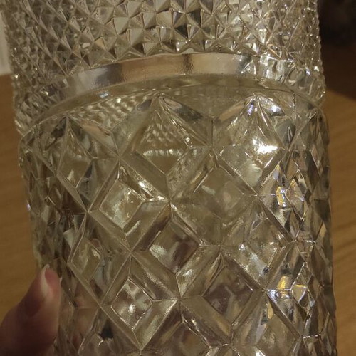Glass embossed vases used, set of 2 pieces