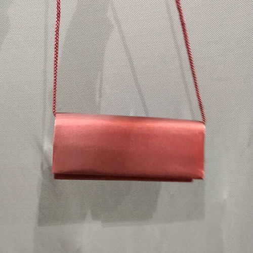 Evening handbag new, shiny burgundy