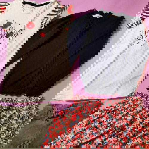 Σετ ρούχων κοριτσιού μεταχειρισμένο, νούμερο 92-98, πολύχρωμο