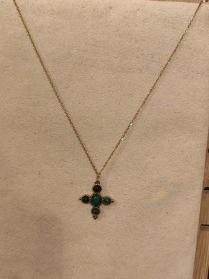 Necklace with stainless steel cross in silver color new