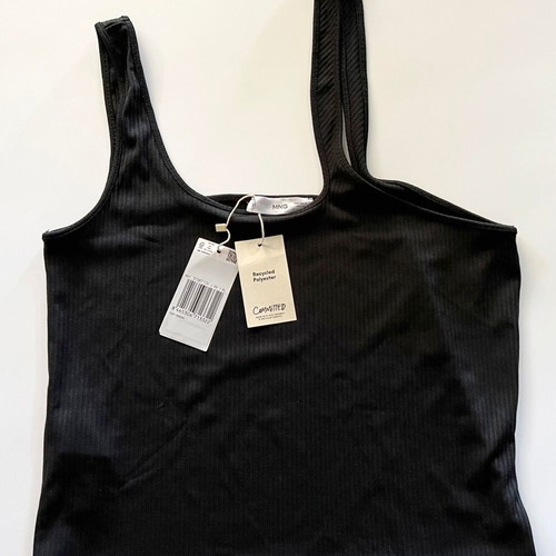 Mango black top with asymmetric straps new, size XL