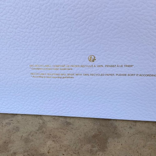 Dior paper bag like new, 30cm x 42cm, white with gold logo