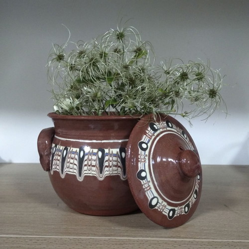 Clay vase new, multipurpose decorative and cooking ceramic, 10 cm