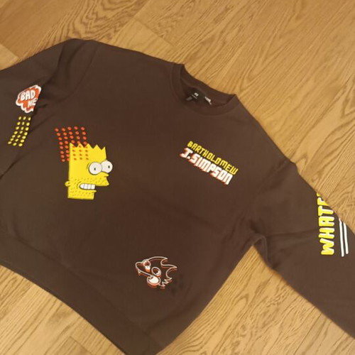 H&M x The Simpsons Loose-Fit Sweatshirt Like New, Dark Brown