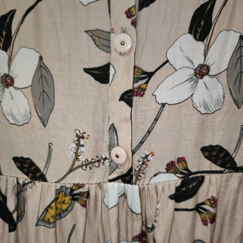Silk dress like new, boho style, beige