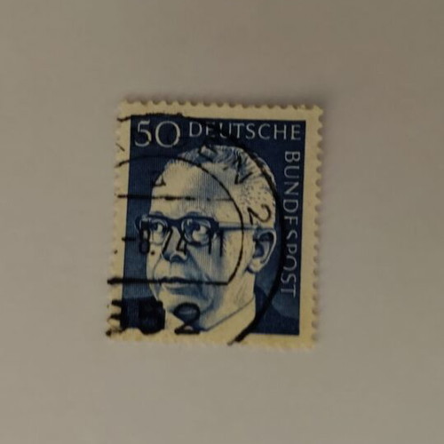 Collectible Deutsche Bundespost Gustav Heinemann 50 Pfennig stamp like new
