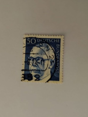 Collectible Deutsche Bundespost Gustav Heinemann 50 Pfennig stamp like new