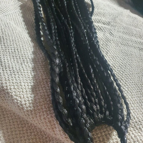 Hair set new with black braided ponytail and hat