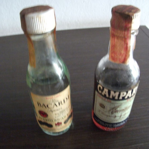 Campari and Bacardi miniatures like new, pack of 2 sealed