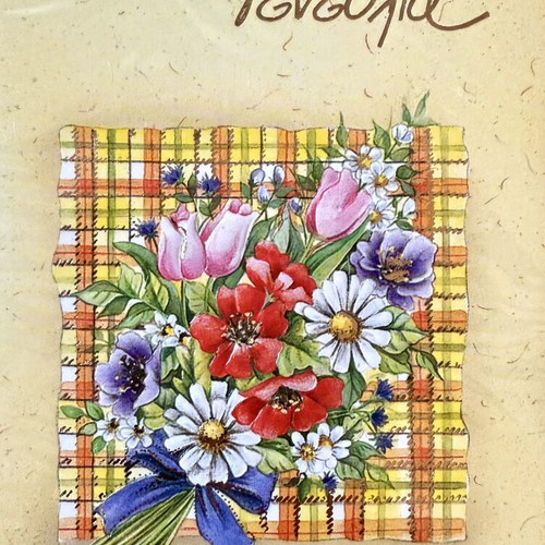 Greeting card 'Happy Birthday' with embossed flowers