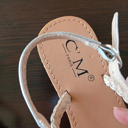 C'M Paris silver sandals new, size 37