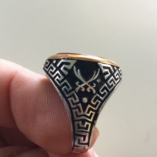 Men's 925 ring handmade with agate new