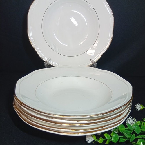 Vintage Societa Cersmica Italy set of 6 deep plates 1949 like new