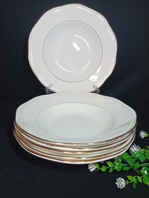 Vintage Societa Cersmica Italy set of 6 deep plates 1949 like new